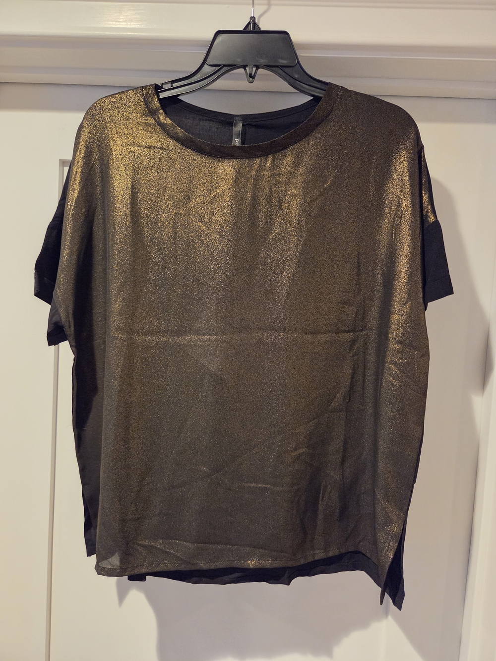 Bellwood Metallic Gold Overlay Boxy Tee